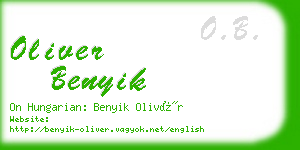 oliver benyik business card